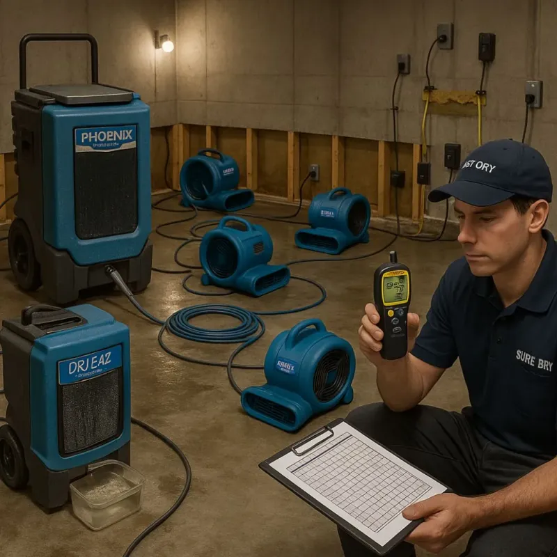 Structural Drying and Dehumidification process in Tiverton, RI